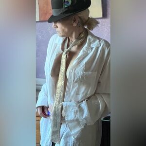 Elegant 32” Gold sequined Tie/Belt